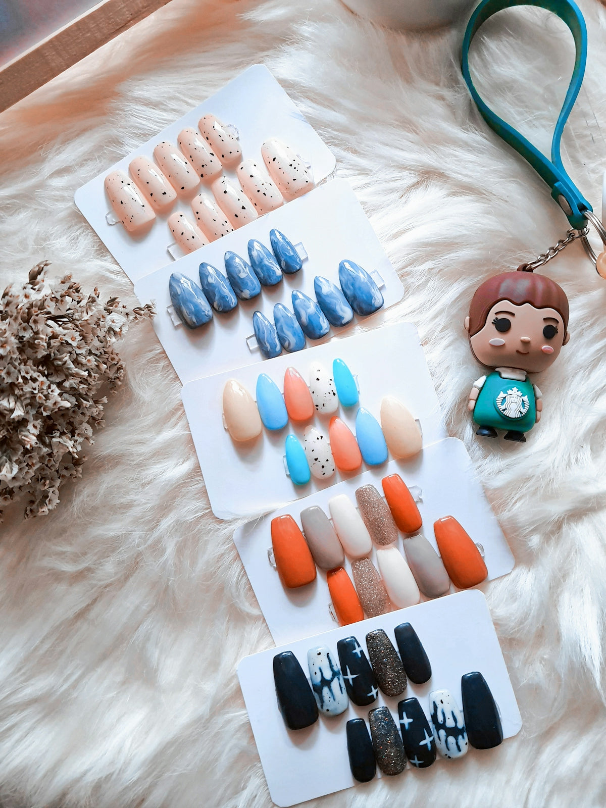 a bunch of different items on a white surface