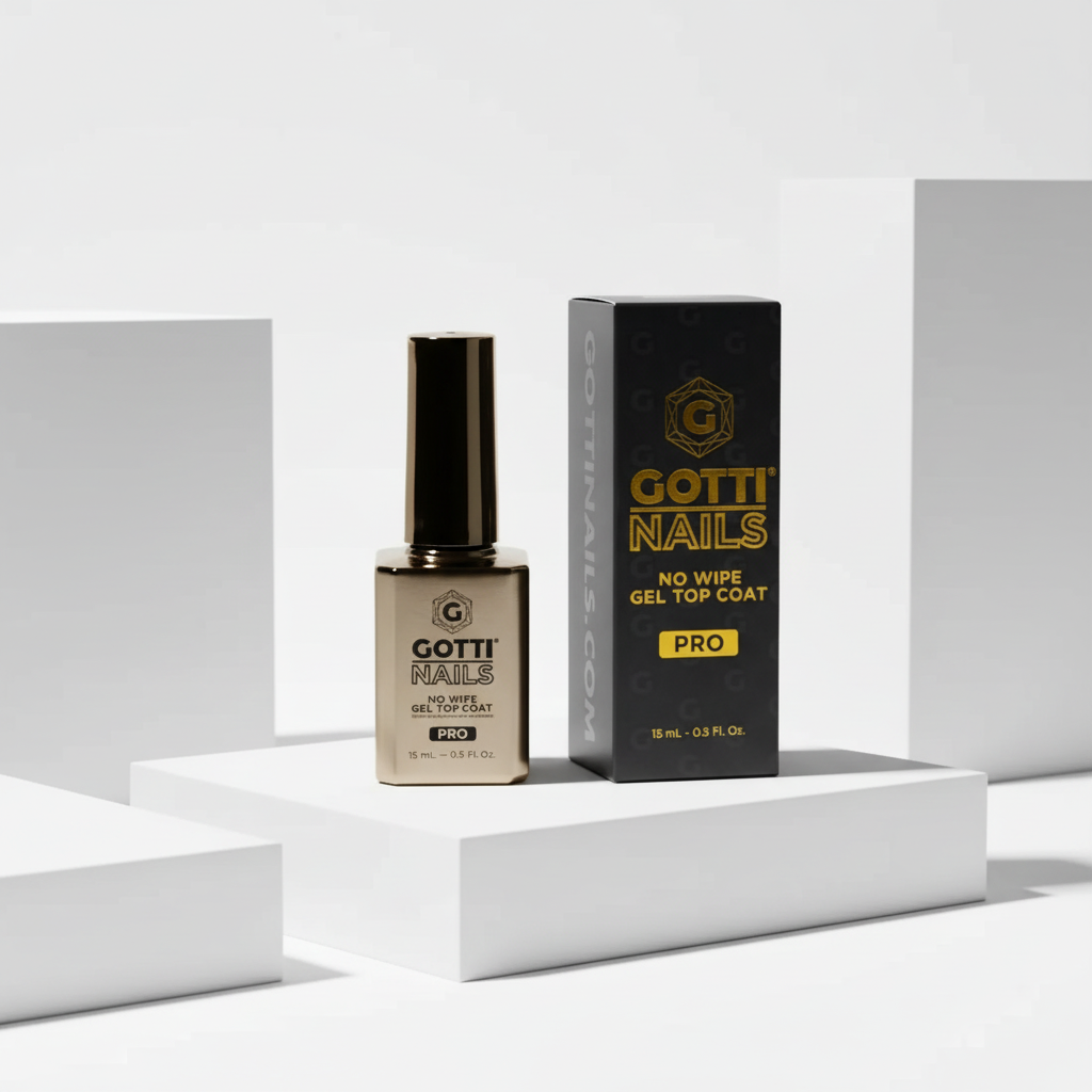 Gotti No Wipe Gel Top Coat - Super Slick - New and Improved Formula (GOLD BOTTLE)