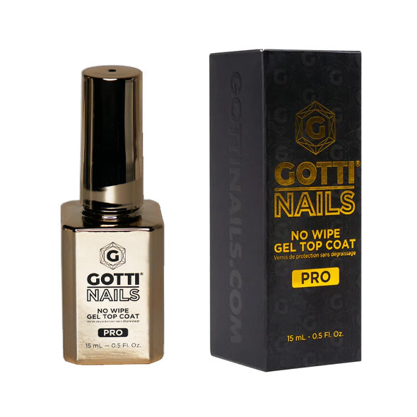 Gotti No Wipe Gel Top Coat - Super Slick - New and Improved Formula (GOLD BOTTLE)
